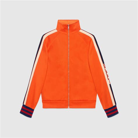 gucci track jacket orange|Gucci double gg track jacket.